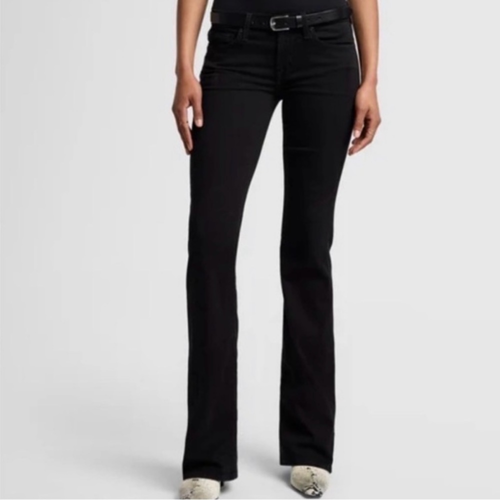 7 FOR ALL MANKIND Jeans Womens 29 Black Wash Karah Bootcut Stretch Denim